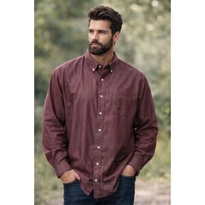 Duluth Trading Co Wrinklefighter Relaxed Fit LS Button Down Shirt Men's 2XL